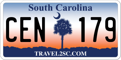 SC license plate CEN179