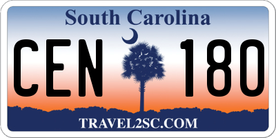 SC license plate CEN180