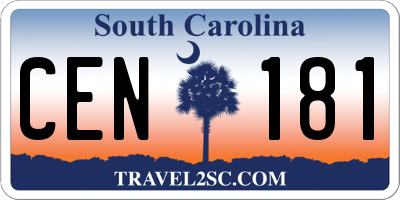 SC license plate CEN181
