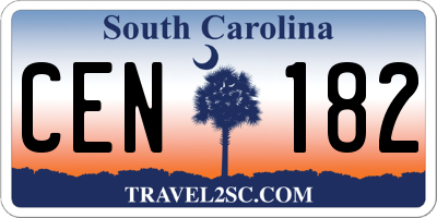SC license plate CEN182