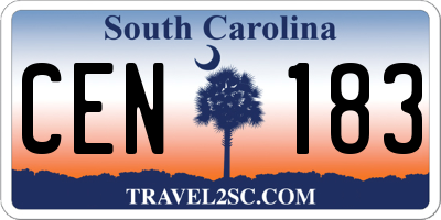 SC license plate CEN183