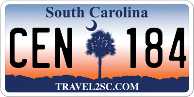 SC license plate CEN184