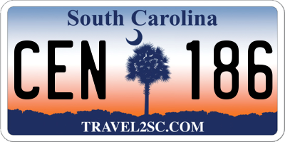 SC license plate CEN186