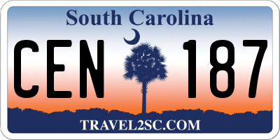 SC license plate CEN187