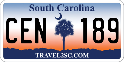 SC license plate CEN189