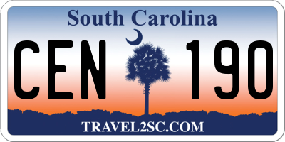 SC license plate CEN190