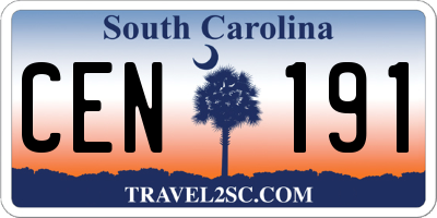 SC license plate CEN191