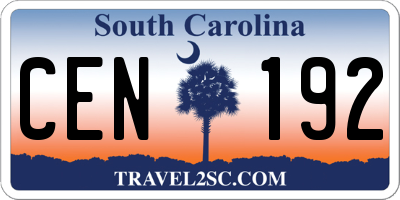 SC license plate CEN192