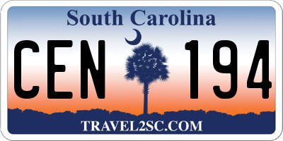 SC license plate CEN194