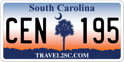 SC license plate CEN195