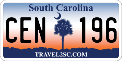 SC license plate CEN196