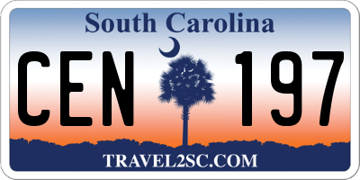 SC license plate CEN197
