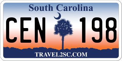 SC license plate CEN198