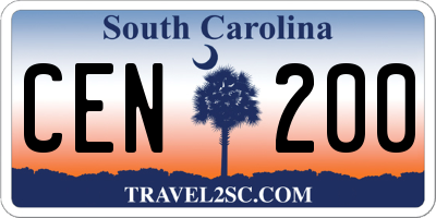 SC license plate CEN200