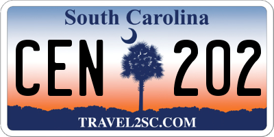 SC license plate CEN202