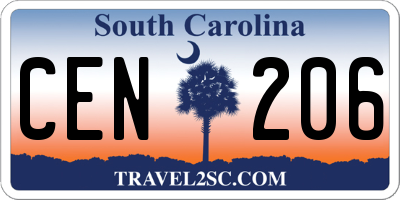 SC license plate CEN206