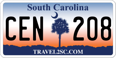 SC license plate CEN208