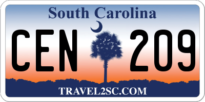 SC license plate CEN209