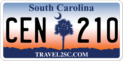 SC license plate CEN210