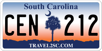SC license plate CEN212