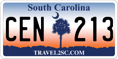 SC license plate CEN213
