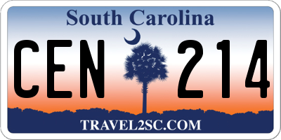 SC license plate CEN214