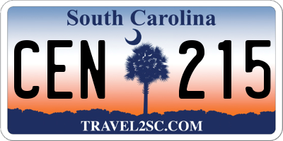 SC license plate CEN215