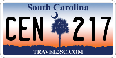 SC license plate CEN217