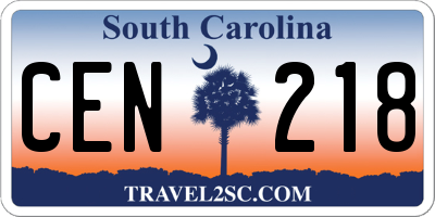 SC license plate CEN218