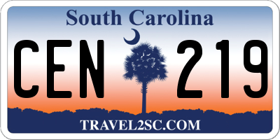 SC license plate CEN219