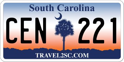 SC license plate CEN221