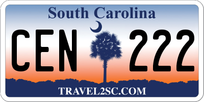 SC license plate CEN222