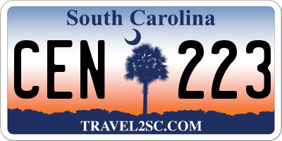 SC license plate CEN223