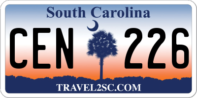 SC license plate CEN226