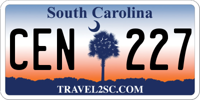 SC license plate CEN227