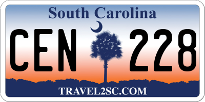 SC license plate CEN228