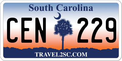 SC license plate CEN229