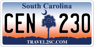 SC license plate CEN230