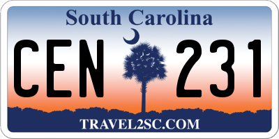 SC license plate CEN231