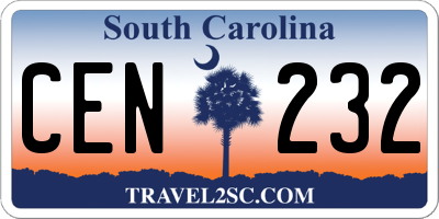 SC license plate CEN232