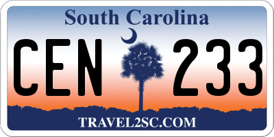 SC license plate CEN233
