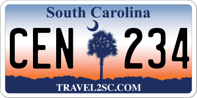 SC license plate CEN234