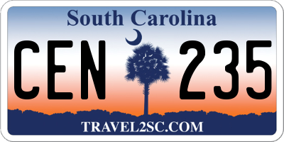 SC license plate CEN235