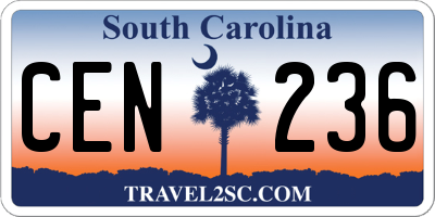 SC license plate CEN236