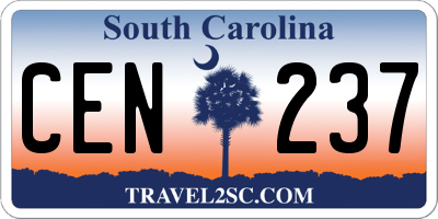 SC license plate CEN237