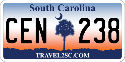SC license plate CEN238