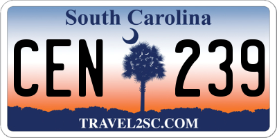 SC license plate CEN239