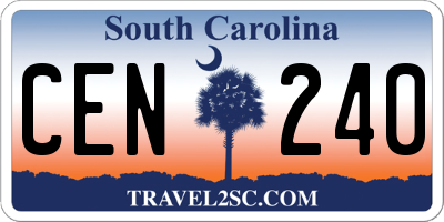 SC license plate CEN240