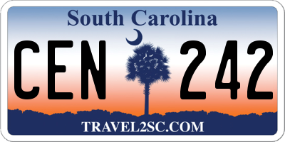 SC license plate CEN242