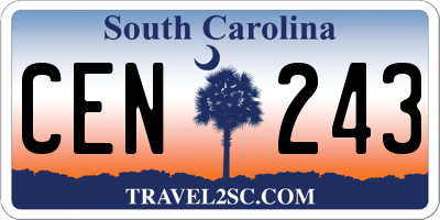 SC license plate CEN243